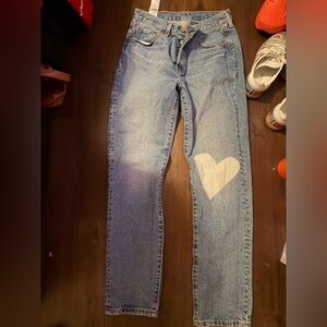 Levi’s 501s with Heart Patch